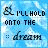 Pixelated blue background with text 'I'LL HOLD ONTO THE dream' and a small symbol, showing animation changes in the symbol's appearance across frames.