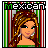 Animated pixel art contact sheet of a cartoon woman with long brown hair against striped background, showing subtle facial expression changes across frames.