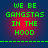 Four identical pixelated display green text on red gradient backgrounds with blue borders