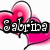 Pixelated graphic with pink and white gradient background featuring a stylized heart shape, overlaid by bold black-and-white text reading "Sabrina!".