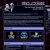Pixelated interface shows dark background with light blue horizontal bars and three small character icons below.
