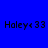 Blue background with black text 'Holey<33' and a white circular glow effect that changes intensity across frames.