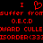 Red pixelated text on black background with heart symbol between two 'I' characters, repeating phrases about O.E.C.D. and Ward Cullen.