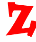 Red stylized Z-shaped symbols on white background with gray vertical dividers between three of repeating patterns