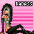 Animated contact sheet of a pixel art character with long black hair and sunglasses lying on pink striped background, displaying 17 frames of subtle pose changes.