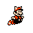 Pixel art character with red cap and mustache in three poses against gray background, wearing black overalls with orange accents.