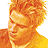 Pixelated promotional image for Ryan Cabrera's debut album featuring a partial portrait and text elements in orange and yellow tones on white background.
