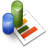 Pixelated image of three cylindrical objects on a white surface with a gray background.
