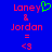 Blue background with red pixelated text 'Laney & Jordan = <3' and a green pixelated heart symbol above 'Laney' in the left view.