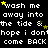 Pixelated text repeats 'wash me away into the tide & hope i donthope i dont come BACK' with yellow stars on black background.
