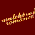 A 50x50 pixel animated buddy icon featuring the text "Matchbook Romance" in a vintage-style design with red and beige color scheme, displayed as a contact sheet of four frames showing sequential animation effects.