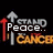 Pixelated icon with four distinct text variations: Peace, Love, Joy, Hope, each paired with 'STAND' and 'CANCER' in orange, plus 'I love you uncle jim.'