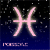 Animated contact sheet of six frames showing a glowing Pisces zodiac symbol with color variations against starry backgrounds, each frame labeled "PERSONAL" at the bottom.