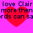Pixelated red hearts on bright pink background with repeated text 'love Clair more then words can sards' in dark blue font.