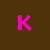 pink K-shaped symbols on a brown background, each with varying dot patterns above or below the symbol