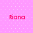 Four identical pixelated text instances of 'Riana' on a pink polka-dot background, arranged in a with equal spacing