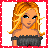 Pixel art contact sheet showing four frames of an animated buddy icon featuring a blonde woman in a black off-shoulder dress with red accents and text reading "Santas Little HeLL-per".