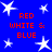 Blue background with white stars and red text reading "RED WHITE & BLUE" in four identical sections.