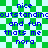 Green and white checkered background with blue pixelated text repeating 'nice outstanding and fun thats me nora' in two