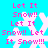 Pixelated cyan background with pink text and white snowflakes repeating in a pattern