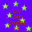 Static image with purple background and green stars, featuring repeated text "Luv Tom Gaden <3" in brown font.