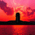 Pixelated sunset scene with silhouetted tower and clouds, transitioning to text overlays reading 'am' and 'Beautiful!' on black bars.