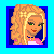 Pixelated showing a blonde character with green eyes, pink crop top, blue jeans, and 'Cutie From Texas' text on dark blue