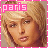 Pixelated image of a person with blonde hair and pink text reading 'paris' in the top-left corner, framed by a pink border.