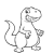 Pixelated grayscale image of a bipedal dinosaur-like creature with a long tail, standing upright with arms at its sides and a neutral expression.