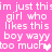 Pixelated pink background with white text repeating 'im just this girl who likes this boy wayy too much' and a heart symbol, animated to alternate between solid and pixelated heart.
