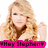 A pixelated image of a person with long wavy blonde hair wearing a brown top, positioned above pink text reading "Hay Elephant" on a white background.