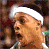 Animated contact sheet of a basketball player's face and upper body in various headgear, with repeated text variations below each frame on gray background.