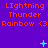 Purple background with orange text reading "Lightning Thunder Rainbow <3" repeated three times in a , each containing three identical text blocks