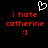 A black background displays red pixelated text reading 'i hate catherine :]' with a white heart outline above the left instance of the text.