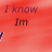 Red background with repeated text "I know Im" and partial letters "y ray z" in purple, transitioning to full word "Crazyz" at bottom.