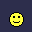 Pixelated circular icons display facial expressions and vomiting animations on a dark blue background.