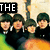 The Beatles group photo with text overlays showing animation changes in text placement and character positioning.