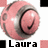 A pink spherical icon with metallic silver rings and a black curved line on its face, displayed in four positions with text labels below each