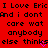 Red background with black pixelated text repeating 'I Love Eric I Love Eric And i dont care wat anybody else thinks' and two purple heart symbols.