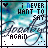 Animated icon with blue and white background displaying text 'i NEVER WANT TO SAY goodbye AGAIN' and a small black heart symbol.