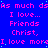 Blue background with repeated pink text 'As much as I love... Friends Christ. I love more' in a pattern, some pixels showing cyan noise