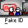 Animated contact sheet of 14 frames showing a pixel art character with red and blue limbs interacting with a computer, displaying changing speech bubbles over time.