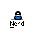 Pixel art buddy icon set featuring a blue-shirted character with black hair and a red-hatted character, some with speech bubbles containing text like 'you wish' and 'ehem...'