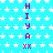 A static image with a cyan background patterned by white stars, featuring vertical of purple text reading "HIYA XX" repeated three times across the frame