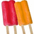 Pixelated image of two popsicles with wooden sticks, red and orange, next to text stating 'Abby likes popsicles!!' and 'BUT NOT AS MUCH CUPCAKES!!!!'