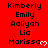 Red background displays repeated names with heart symbols, showing animation where hearts appear and disappear in sequence.