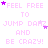 A static image with repeated text and star symbols in pink and purple hues on a white background.