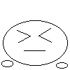 Black-and-white line-drawn circular faces with varying expressions, some showing small bubble-like shapes around them.