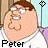 Pixelated cartoon character with brown hair and a white shirt, two versions side-by-side with different background elements.
