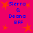 A static image with a bright pink background featuring orange star shapes and blue text reading "Sierra & Deana BFF" in four identical quadrants.
